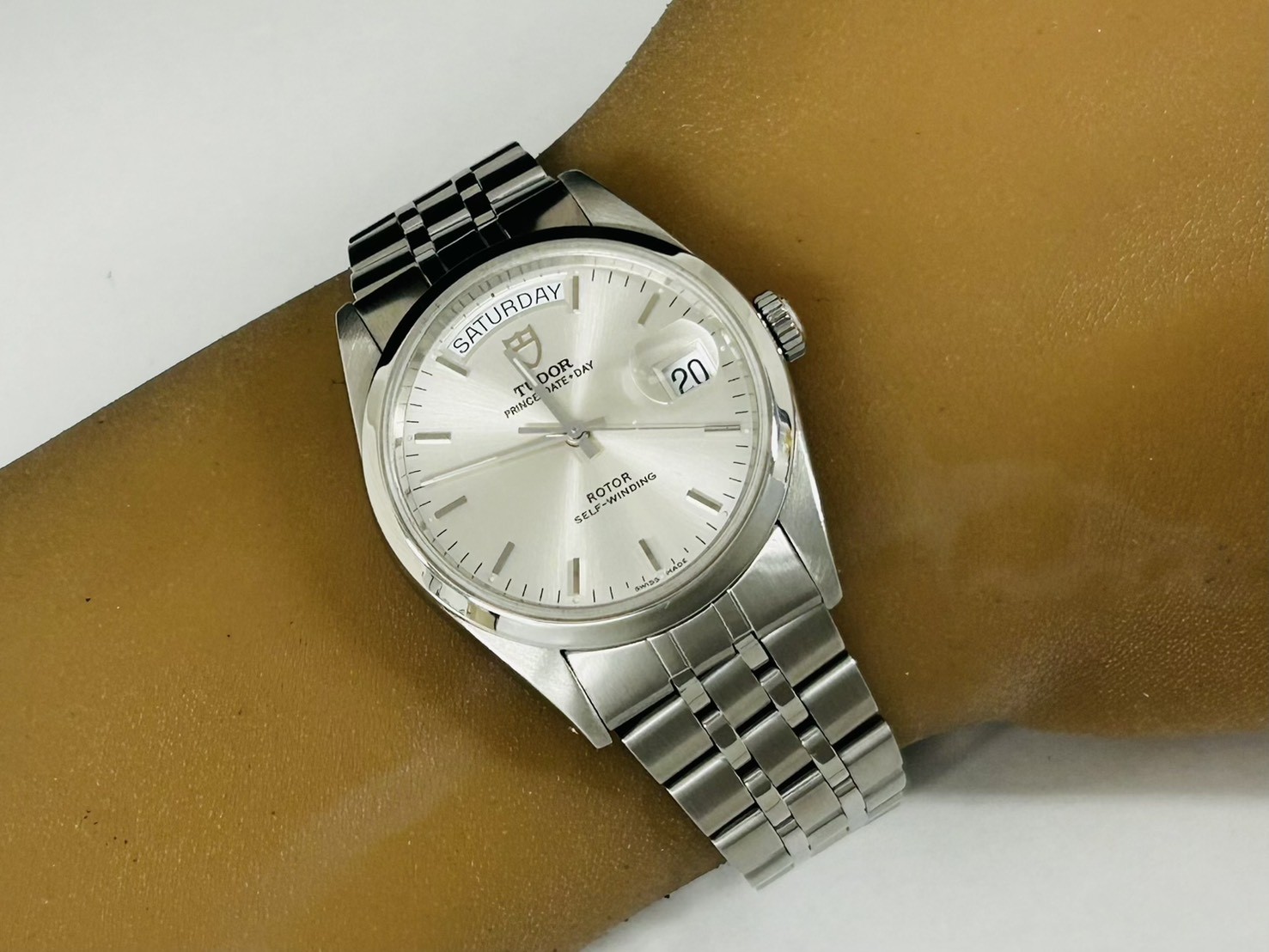 TUDOR Prince Date Day 76200 Silver Automatic Unisex Watch Excellent++ A7463
