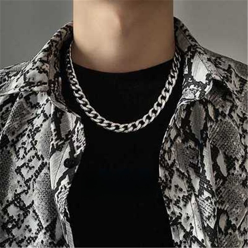 60 Cm Titanium Steel Cuban Chain Necklace, 3/5/7 Mm Thickness Optional, Unisex