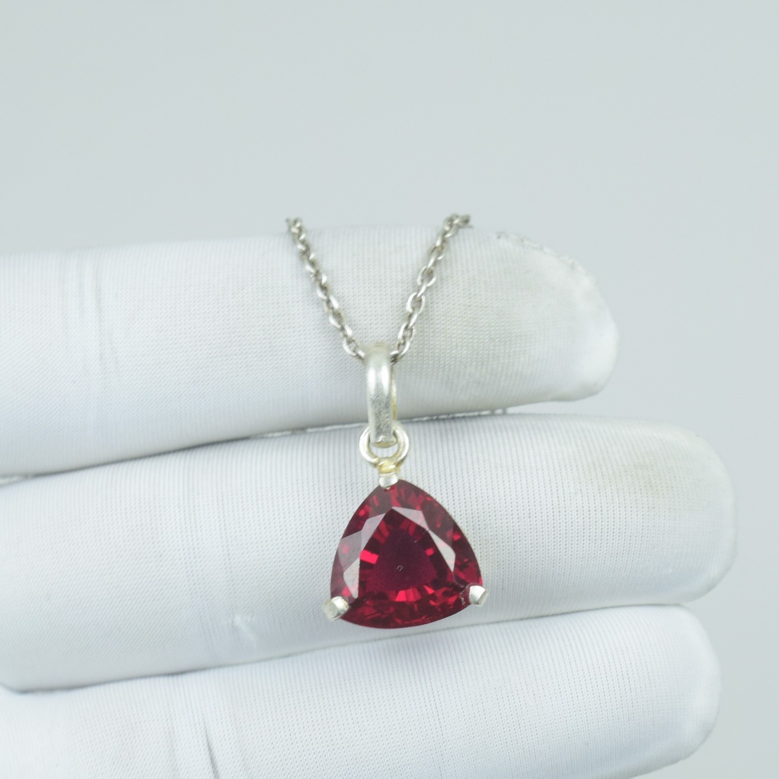 23Ct Flawless Ceylon Gorgeous Garnet Necklace Jewelry, 925 Solid Sterling,