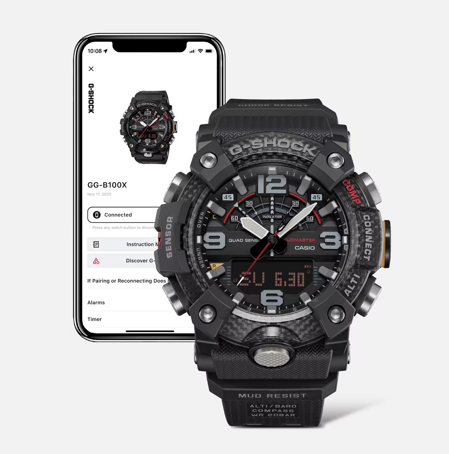 Casio G-Shock GGB100X-1A9 MUDMASTER MASTER OF G SERIES Quad Sensor Orange Watch