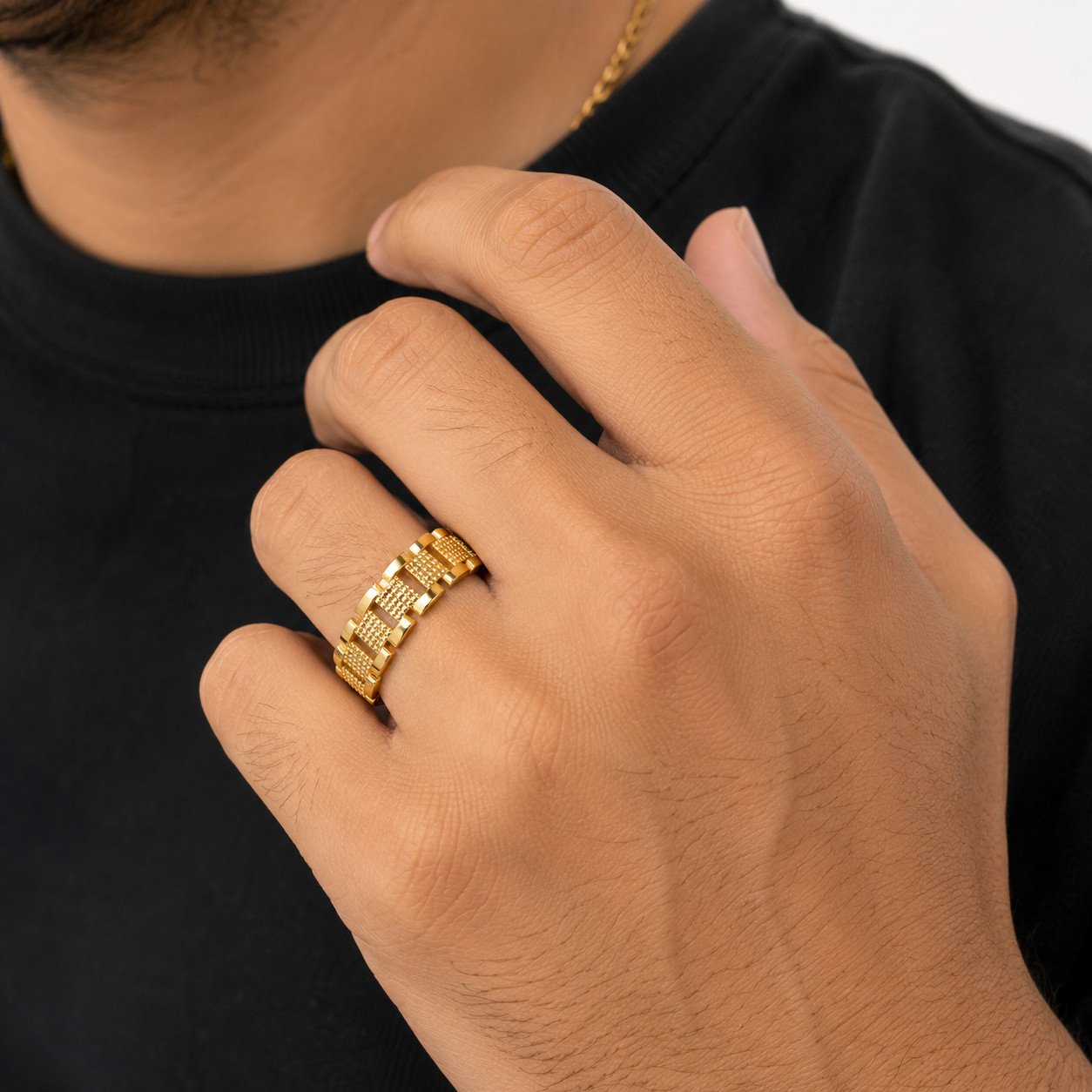 Italian 1/200 14k Yellow Gold Oro RLX Band Ring Anillo Men Women Sz 8 Men Women