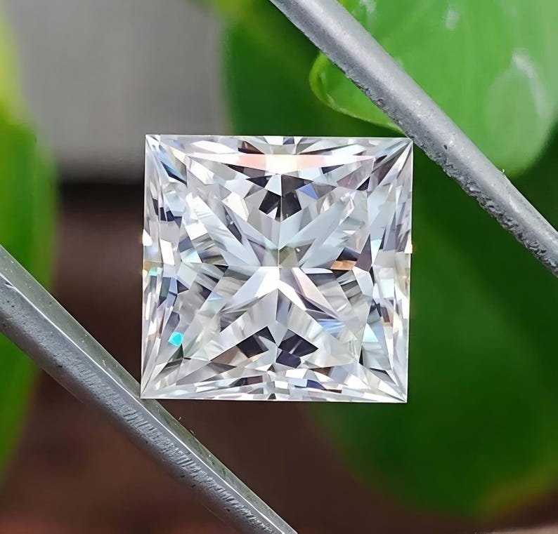 2 Ct Princess Cut Diamond Stone Loose White D Color VVS1 Gemstone +1 free Gift