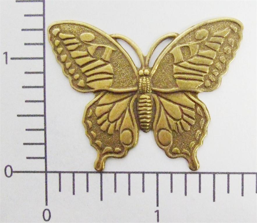 35073 Victorian Butterfly Jewelry Finding Stamping Brass Oxidized