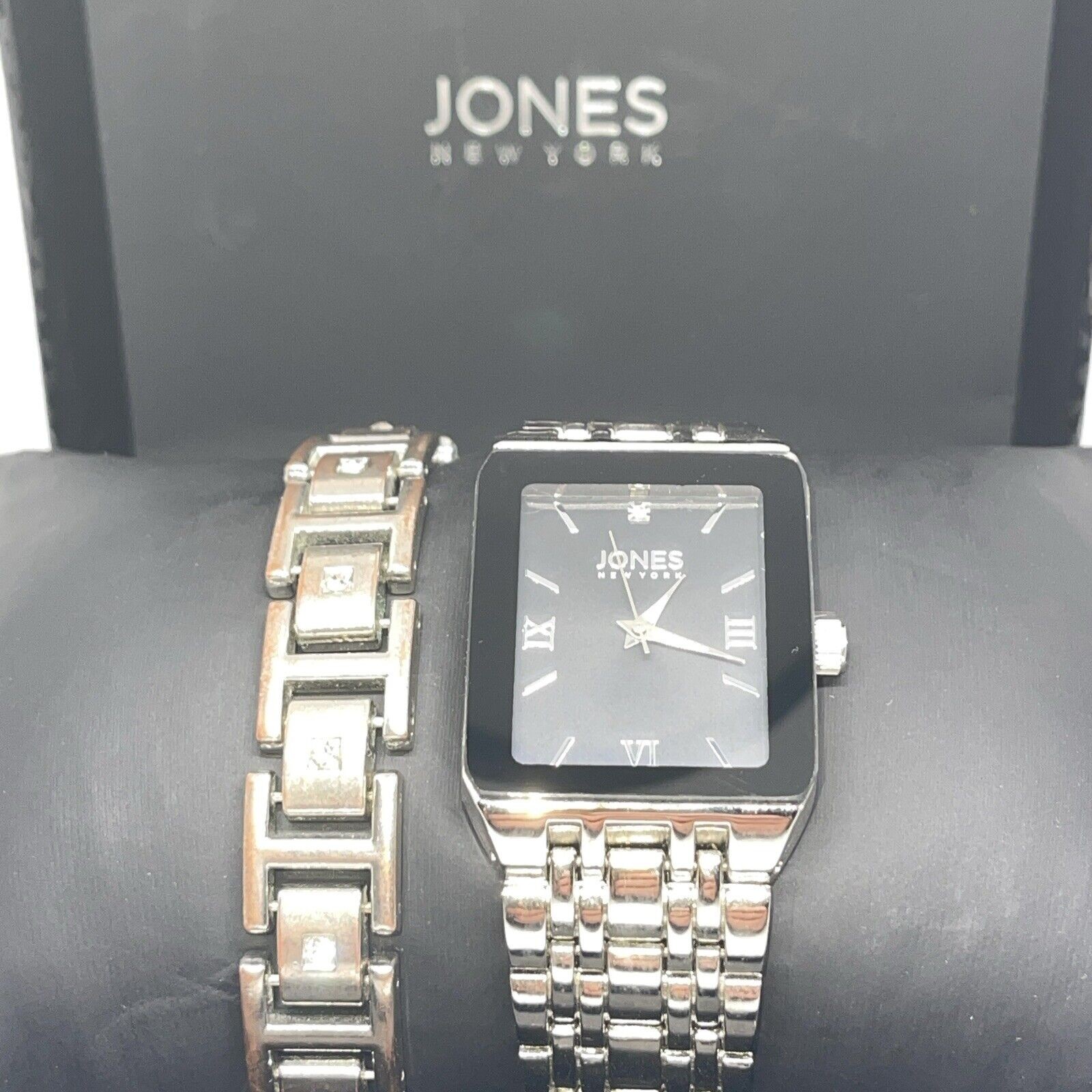 Jones NY Stainless Steel Men’s Watch Bracelet (2 Piece Set)Sleek Stylish Fashion