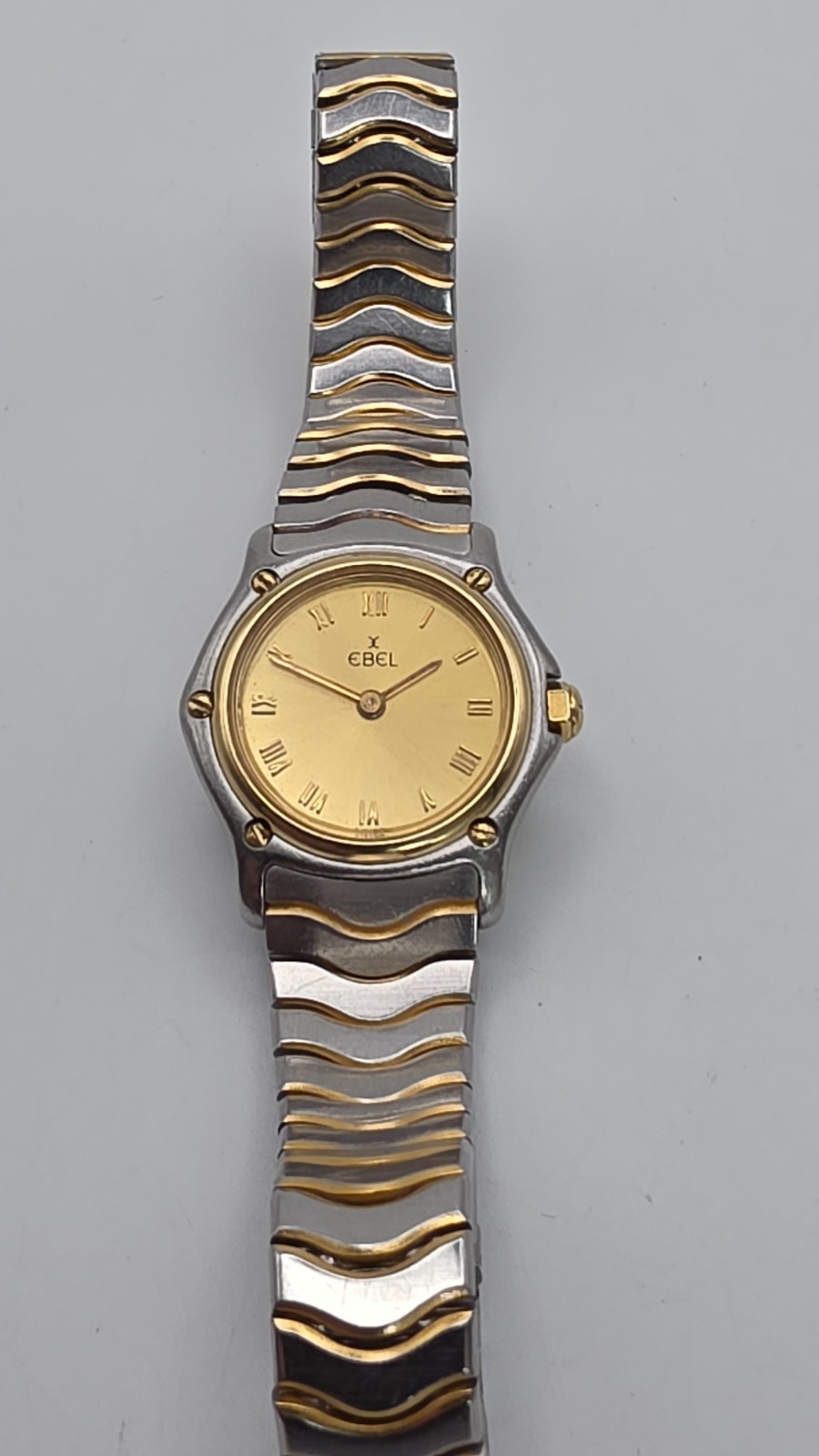 Ebel Classic Wave Lady’s St.Steel/Gold Bracelet Watch with 18ct Gold Bezel.