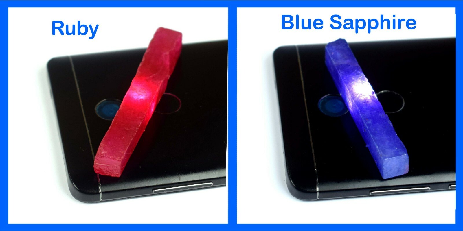 Natural 120 Ct+/65 mm African Ruby & Blue Sapphire Gemstone Slice Rough Pair