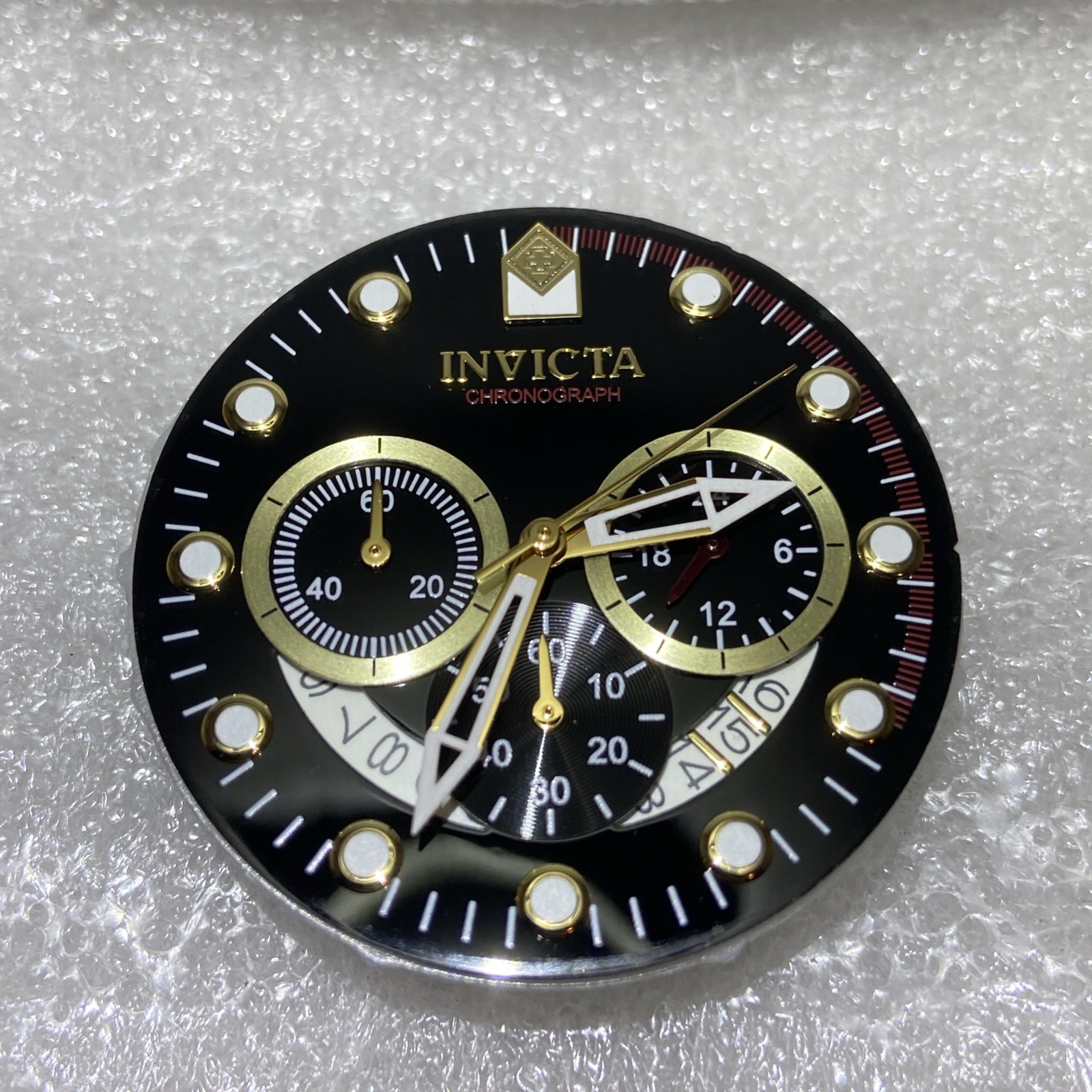 Invicta Chronograph 6981 Quartz Movement, Hands, and Dial (Parts, 100% Works)