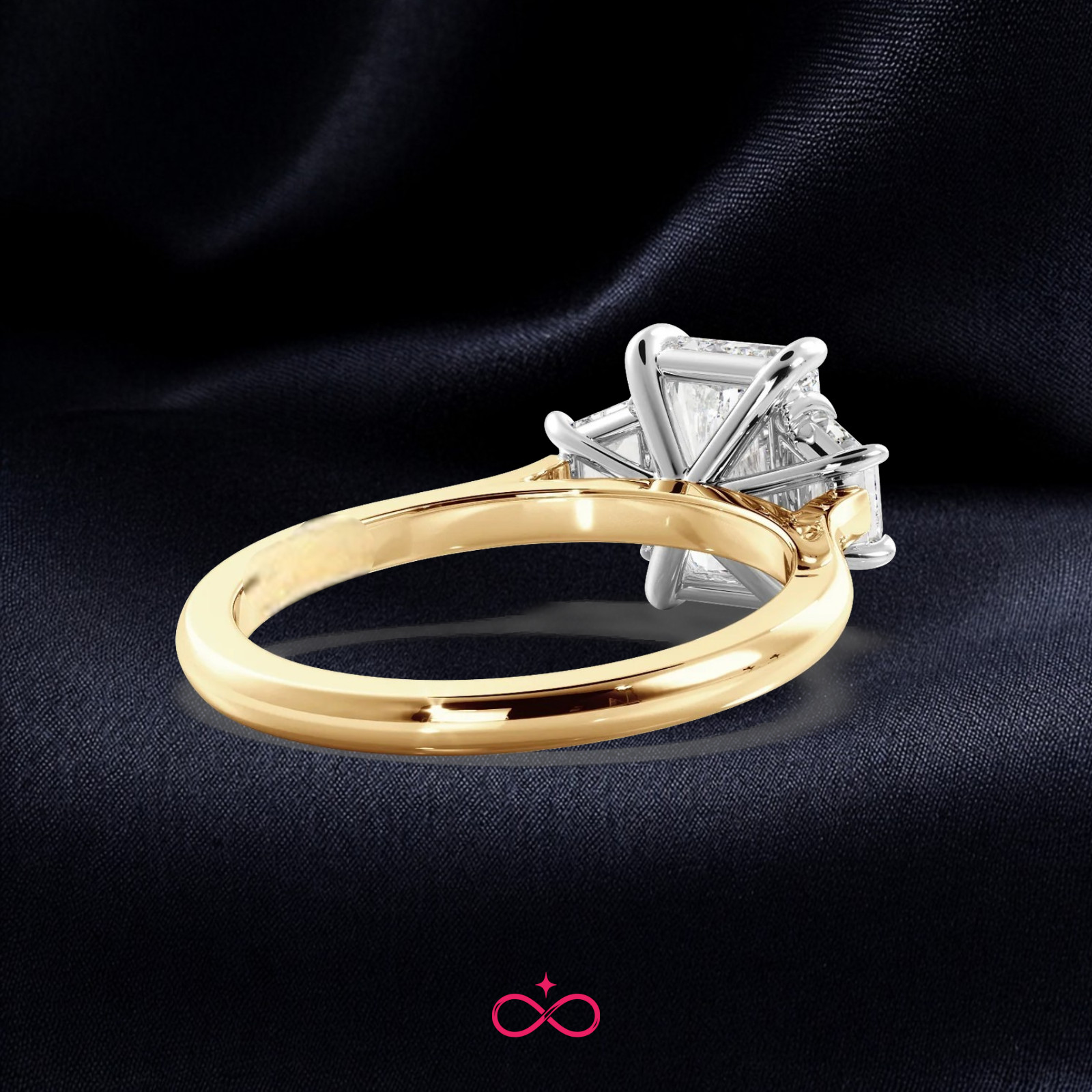 4.80 Ct Radiant Cut IGI Lab Created Diamond Engagement Ring 14k Multi-Tone Gold