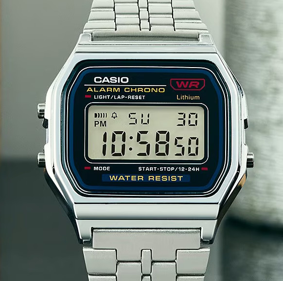 CASIO A159WA-N1 Made in Japan Classic Digital Watch Stainless Steel Band