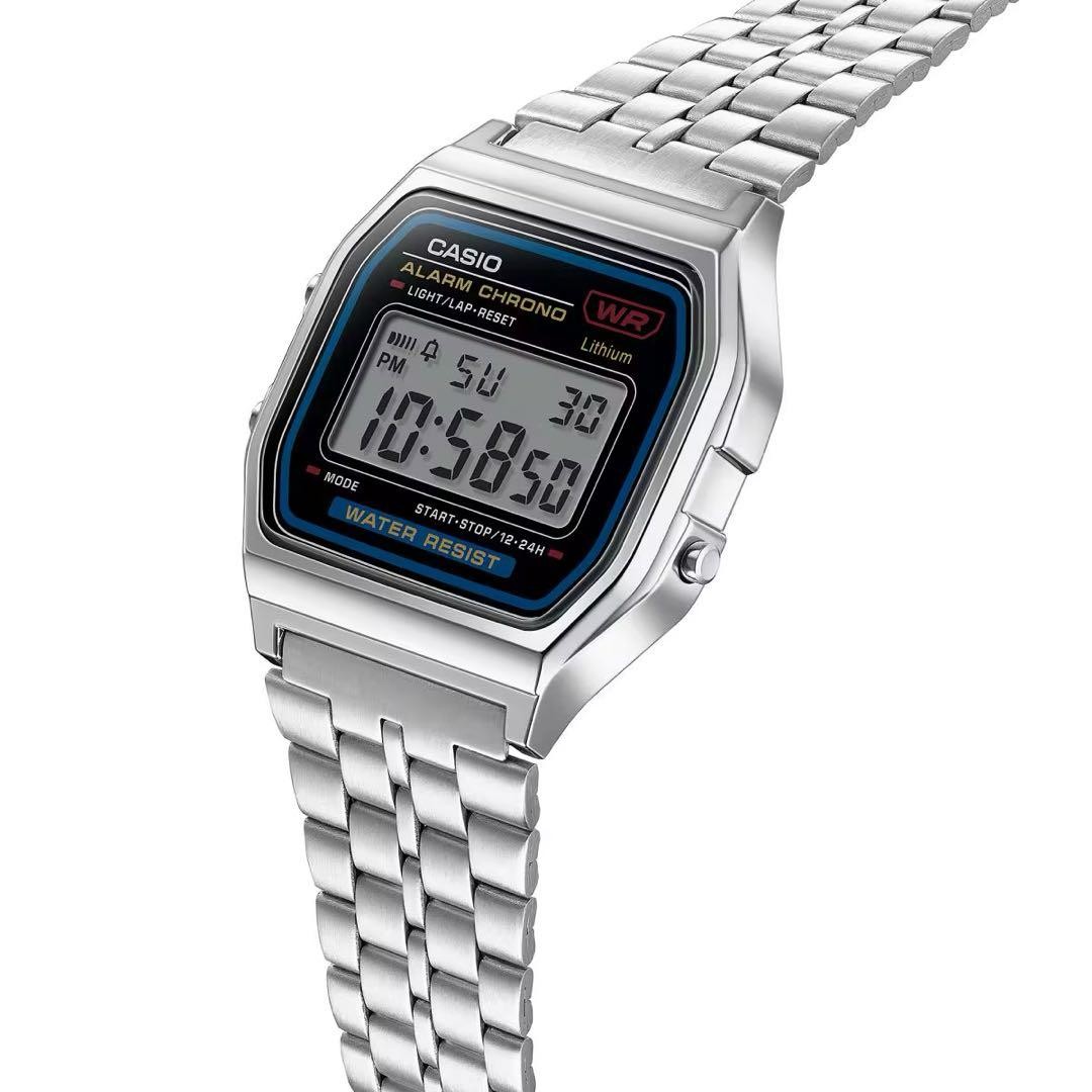 CASIO Standard A159WA-N1JH Quartz Digital Silver Dial Chronograph Watch