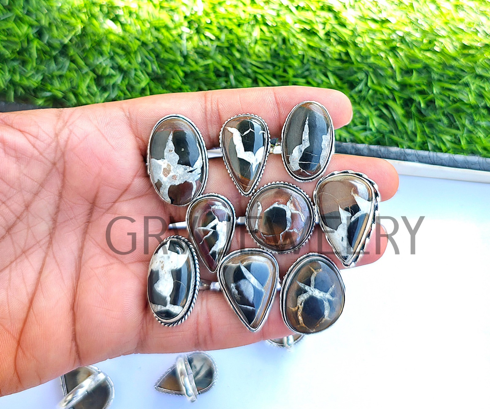 1-500 Pcs Spider Septarian In Wholesale Rings Lot Bulk: Silver Plated Whr-98