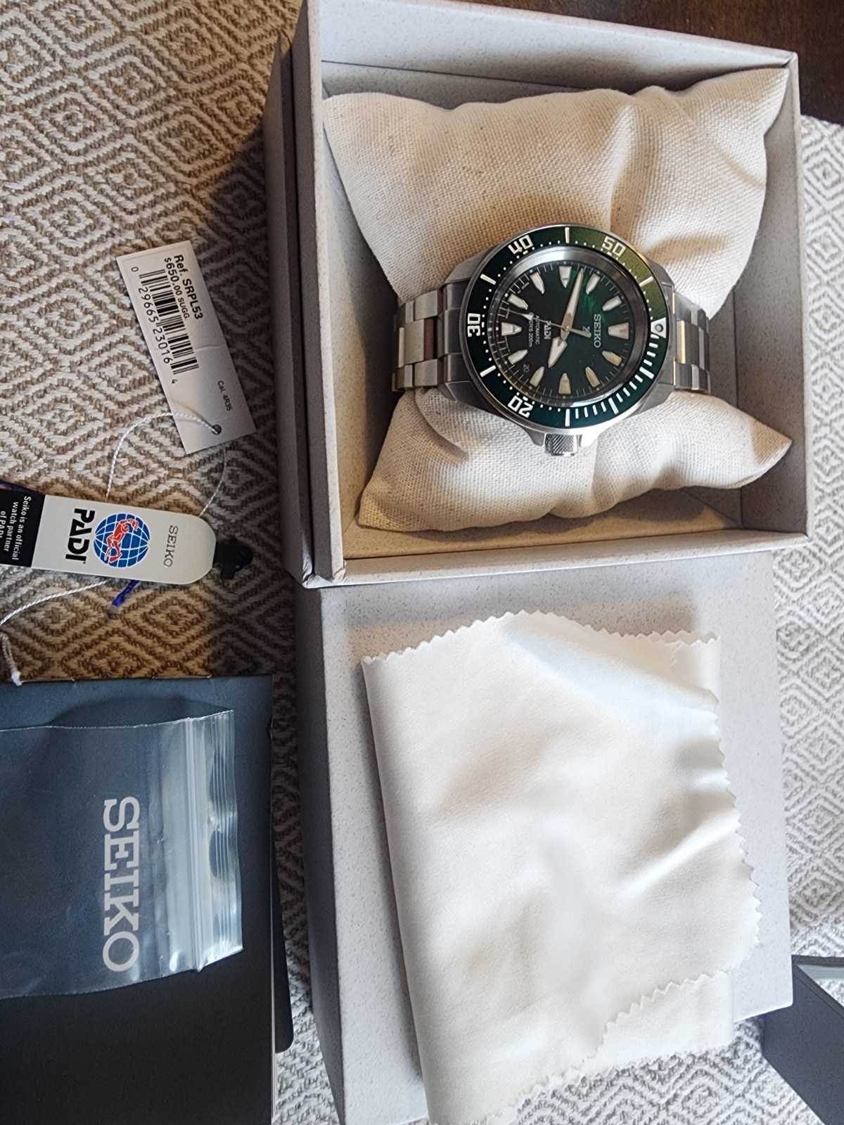 Seiko Prospex Samurai Sea Padi SPECIAL EDITION Green Dial 41.7mm Watch SRPL53