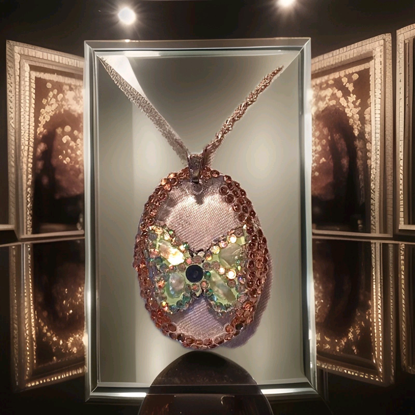 Crystal Butterfly Pendant Necklace, Reversible, Mother of Pearl – Perfect Gift!