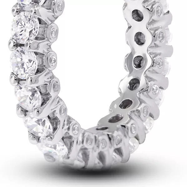Eternity Wedding Ring 14K Gold Bezel Set 4.50 CT Round Lab-Grown Diamond D VVS1