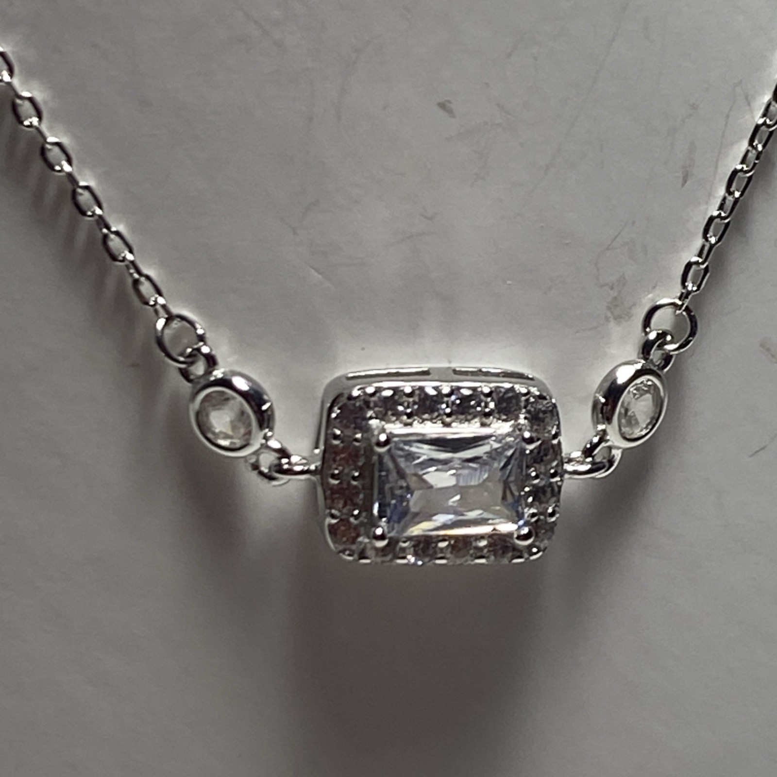 Brand New Cz Baguette Bracelet 925 Sterling Silver Adjustable 6.5” -8”. New