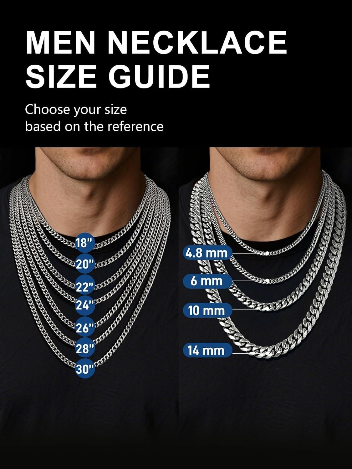 Luxury Stainless Steel Cuban Link Chain 26″ – Stylish & Waterproof Necklace