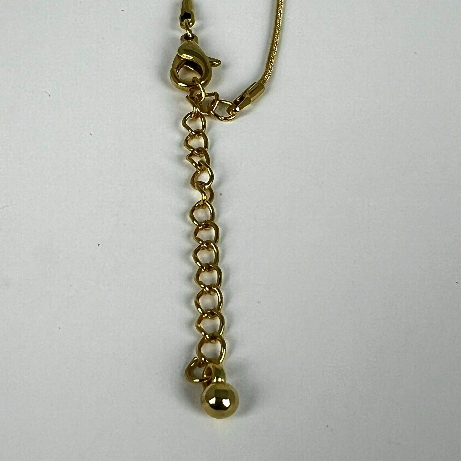 Lure Bijoux Necklace 14kt Gold Overlay 18in Snake Chain with Extender NEW