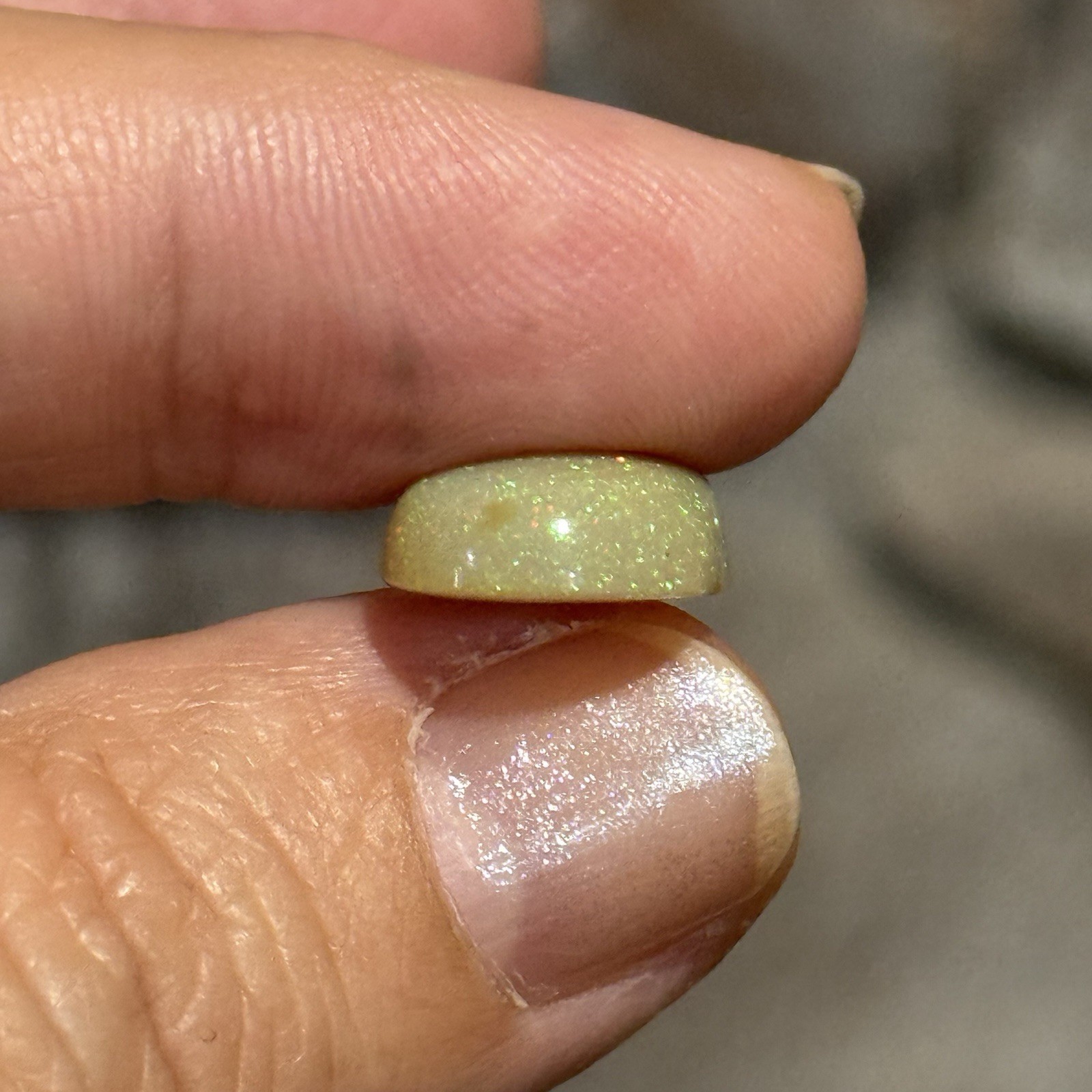 4.55ct 14.8×11.3x5mm Pin Fire Stardust Ethiopian Welo Opal Teardrop Cabochon