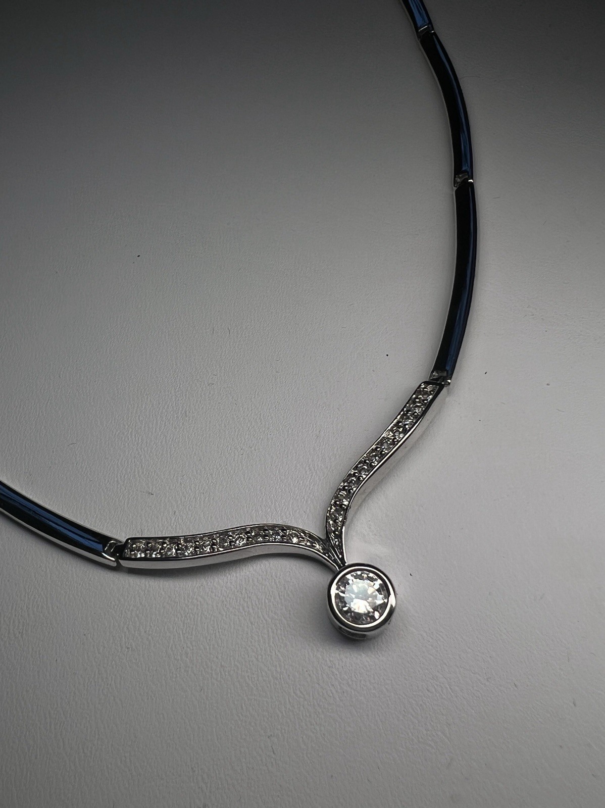 QVC Diamonique Sterling Silver Necklace in Pristine Condition