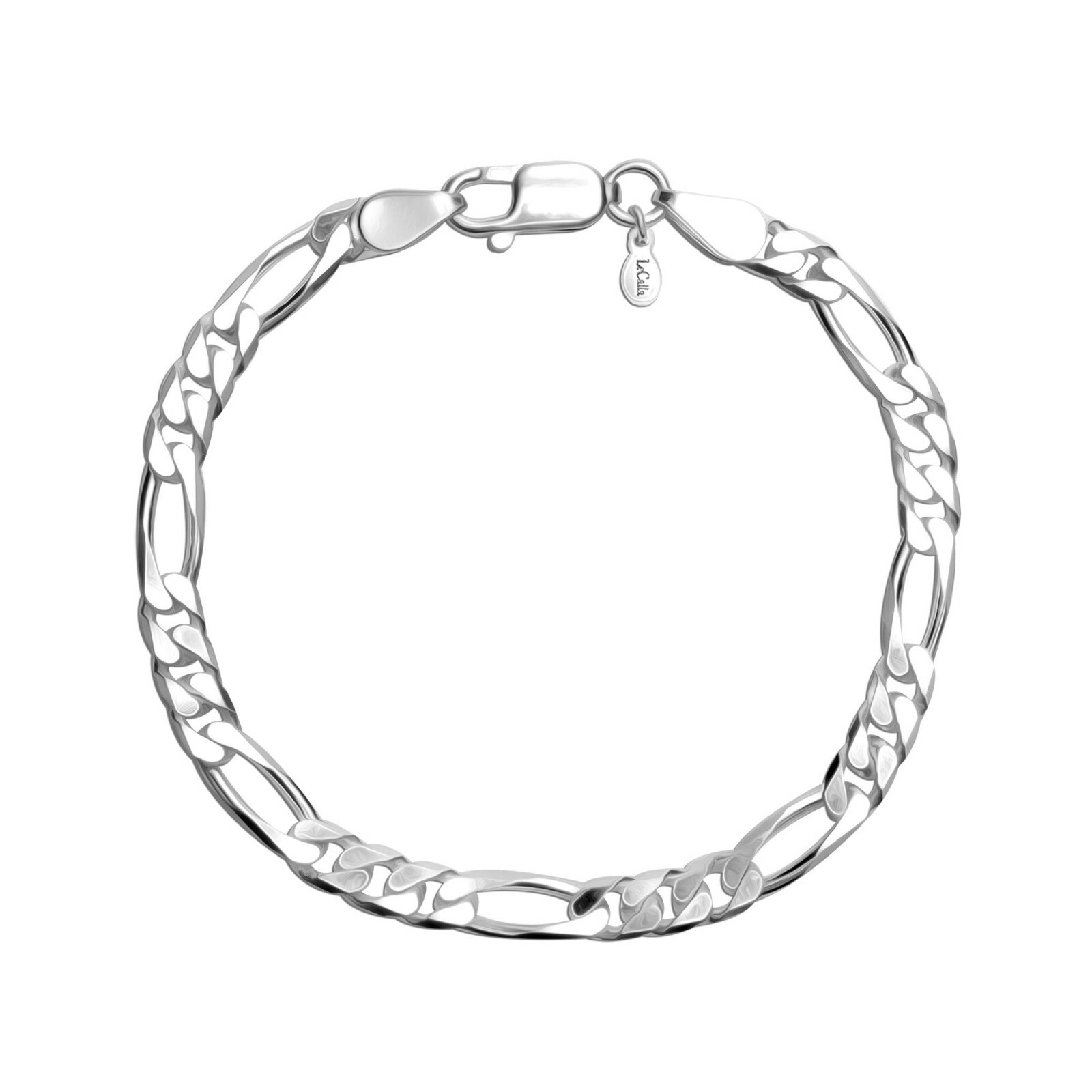 Real Sterling Silver Bracelet for Teen Women & Men 9.0″ IN 5 MM Figaro Chain