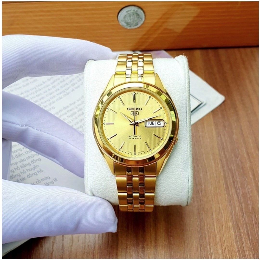 Seiko Series 5 SNKL28K1 Superior Automatic Watch Man Woman Total Gold