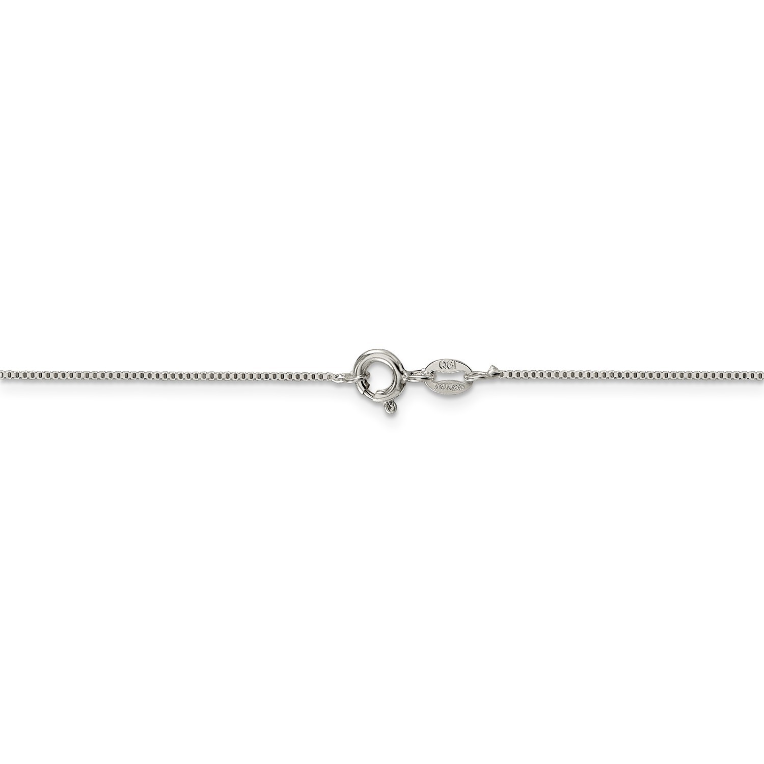 Sterling Silver Rhodiumed 0.8mm Plain Box Chain w/ Spring Ring Clasp 16″ – 30″