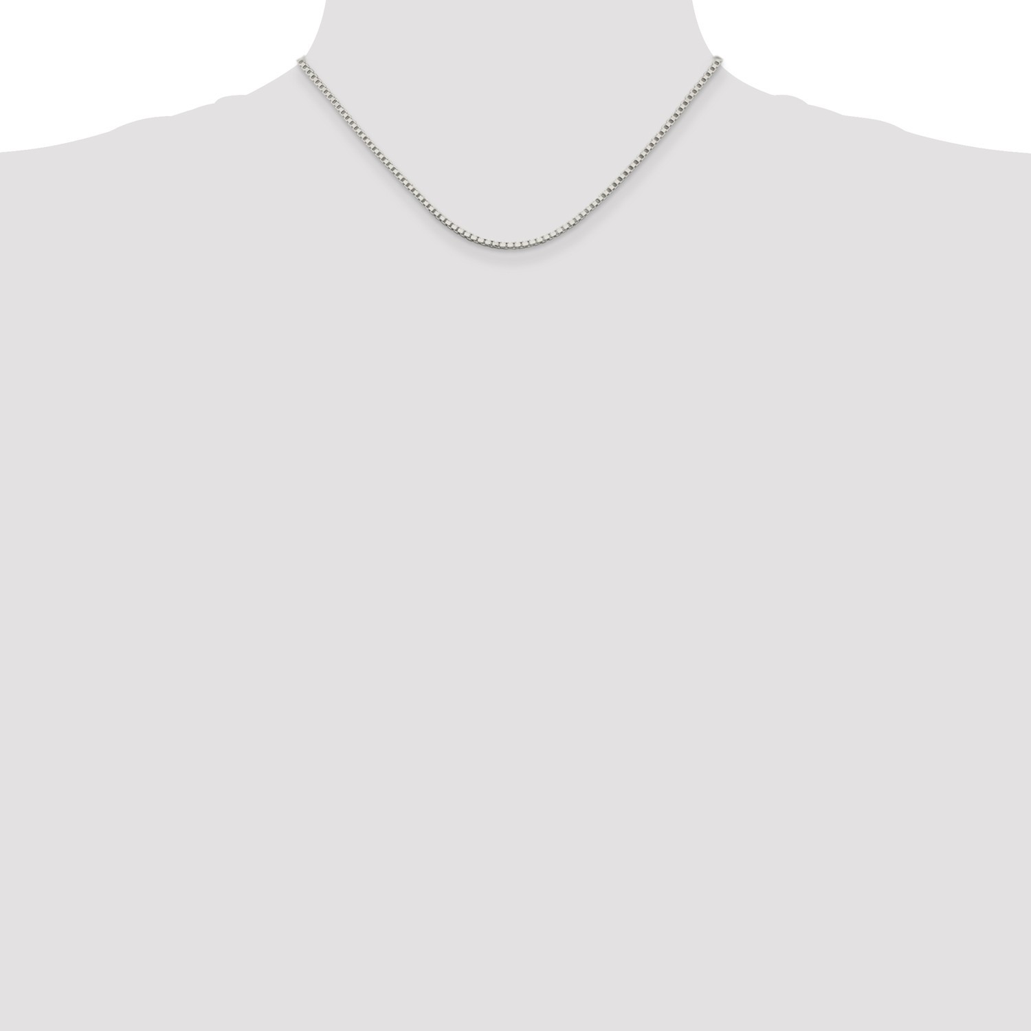 Sterling Silver Solid Polished 2mm Plain Box Chain w/ Lobster Clasp 16″ – 30″