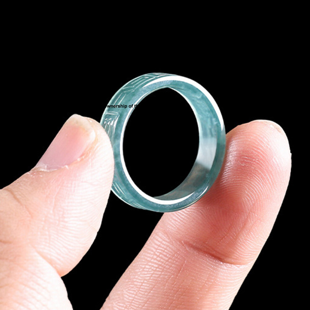 Natural Jadeite Jade Band Ring Women Men 5mm Real Natural Jade US Size 5-9