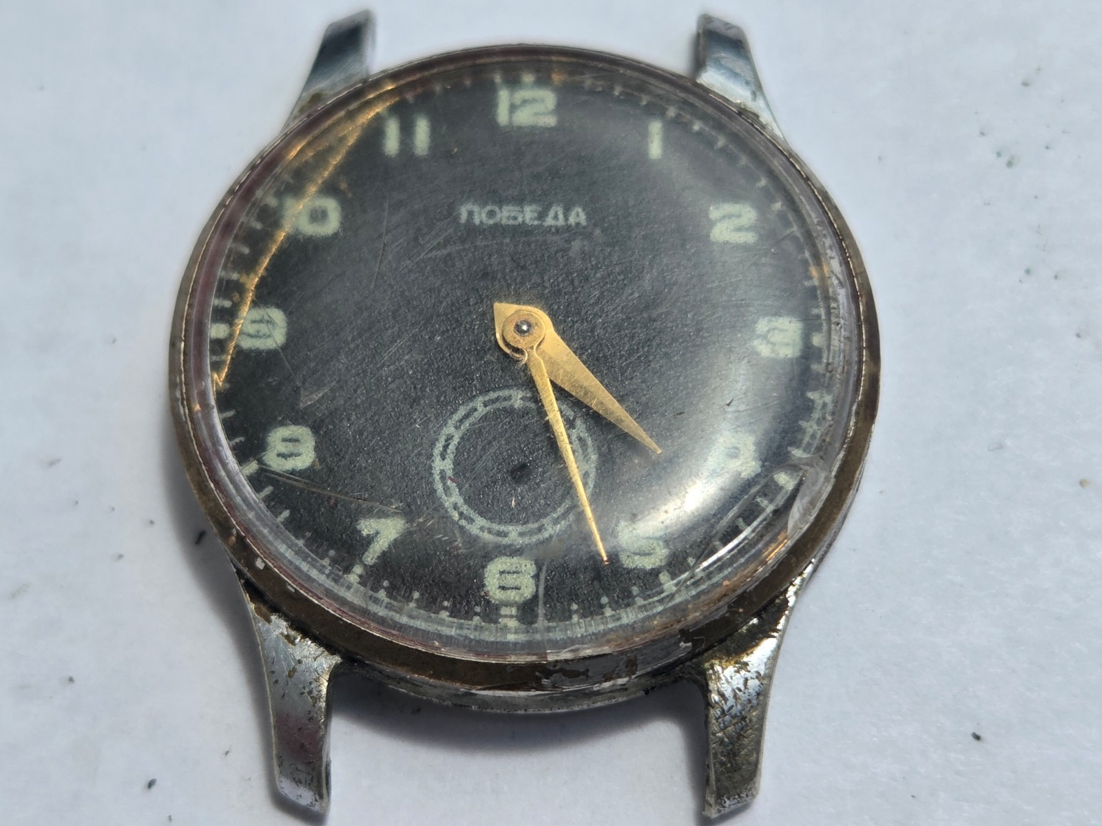 Russian Wristwatch Watch Pobeda , Victory . Made in USSR . Not working for parts