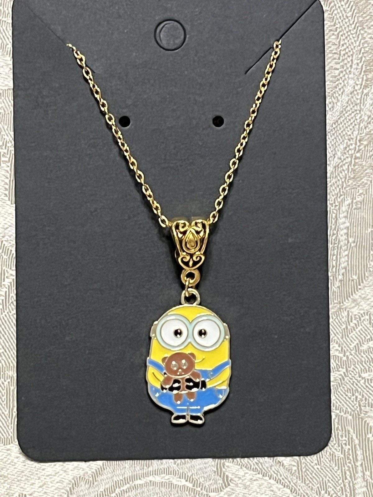 Cartoon Minions Charm Pendant Gold Necklace Fashion Festival Novelty Jewelry