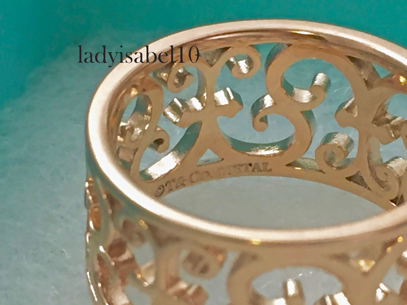 Sz 5.5 Tiffany & Co. Rubedo Metal Enchant Scroll Wide Ring 9.7mm w/ POUCH