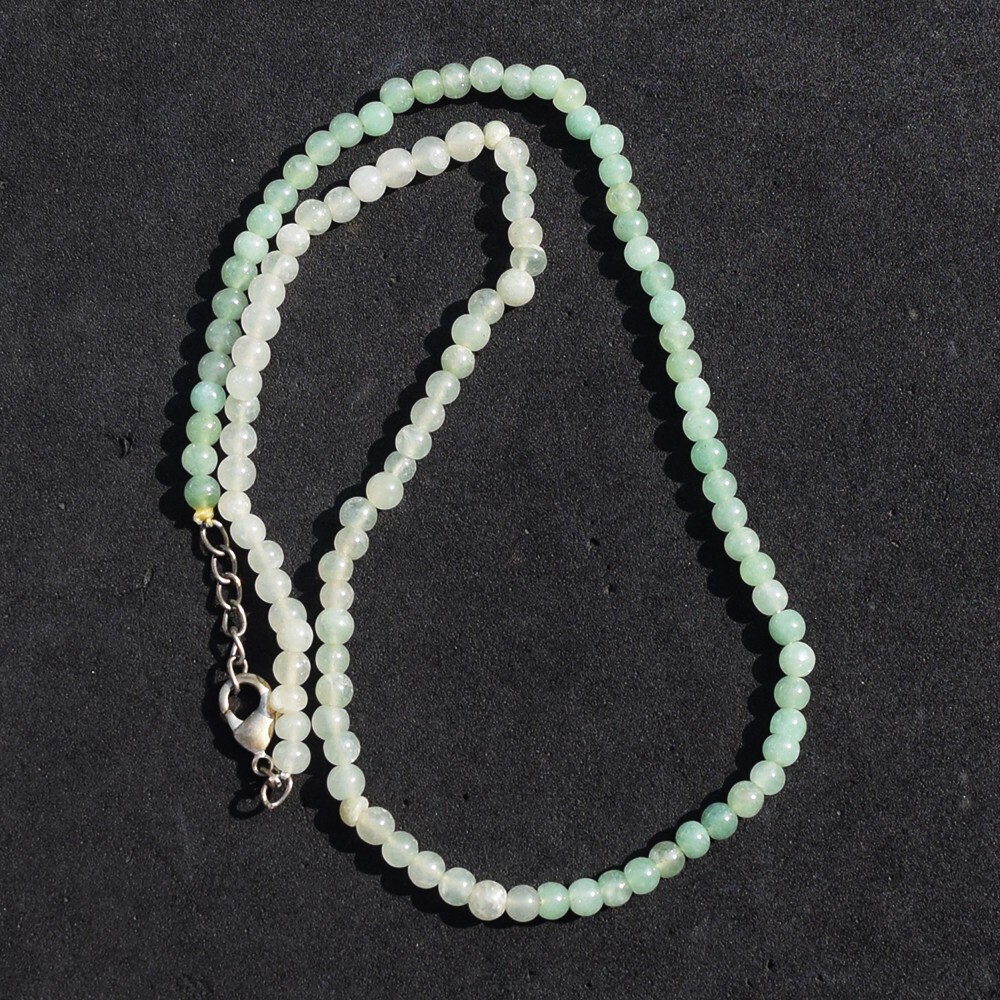 100.00 Cts Green Aventurine Round Shape Beaded Stunning Necklace VK 17 E563