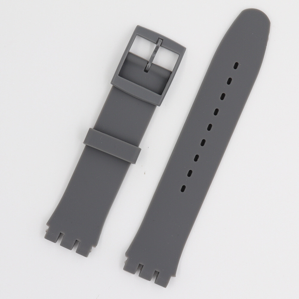 Rugged Rubber Silicone Watch Band Strap Waterproof Sport Fit Swatch16/17/19/20mm