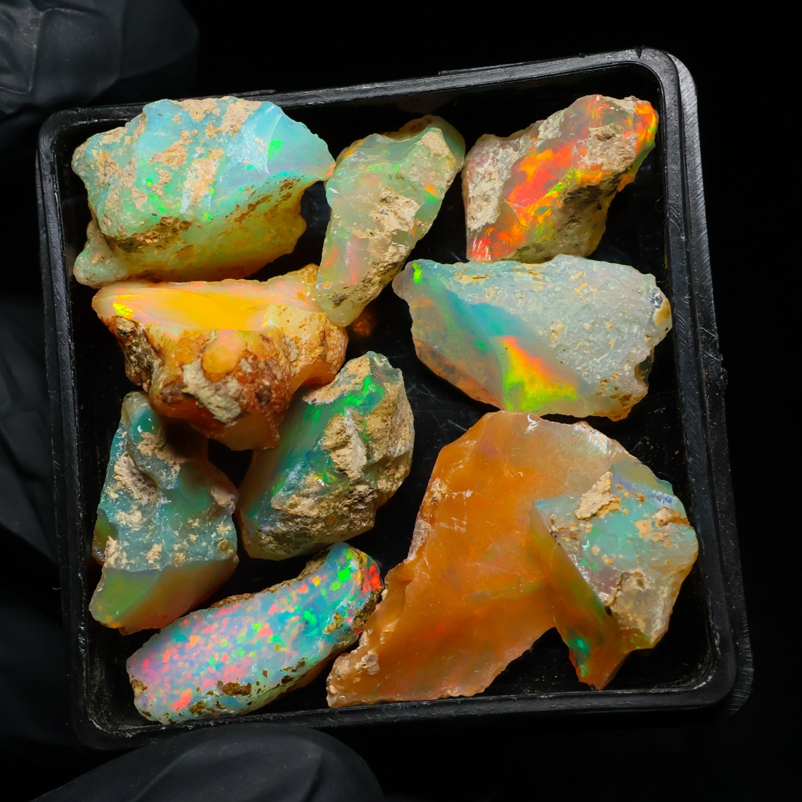 Natural Ethiopian Welo Opal Rough 50.25 Ct Gemstone – Bright Play of Color Fire