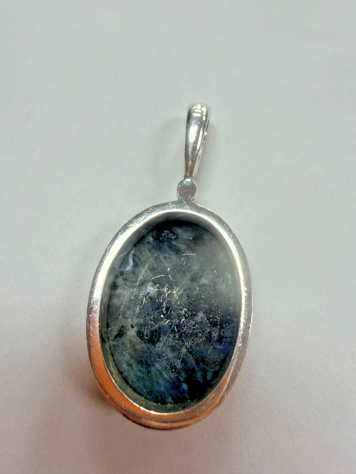 SAJEN Sterling Silver Blue and Grey Stone Drop Pendant [076DuW]