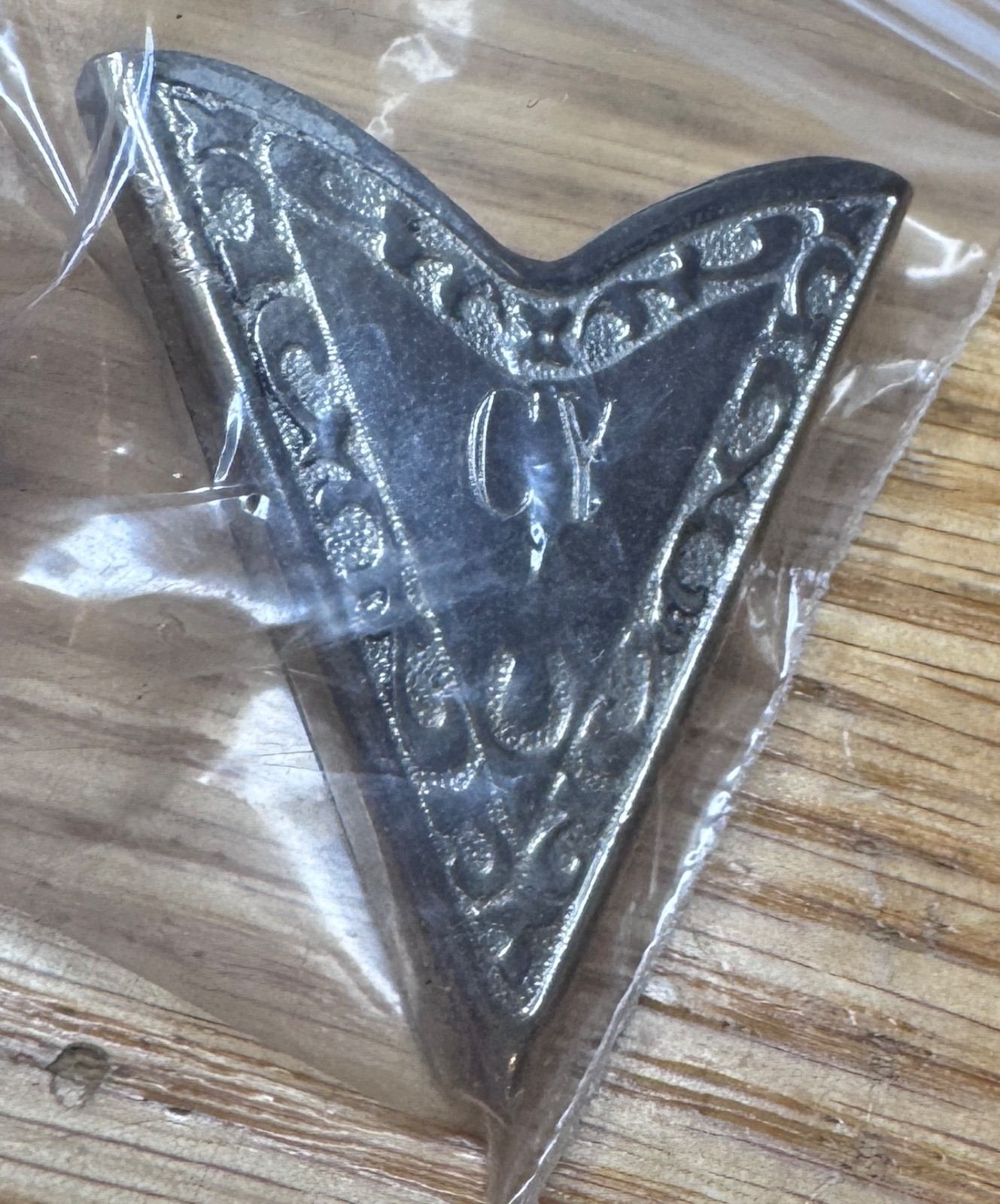 Vintage Silver CY Horseshoe Western Shirt Collar Tips Front Only 1 3/8 In