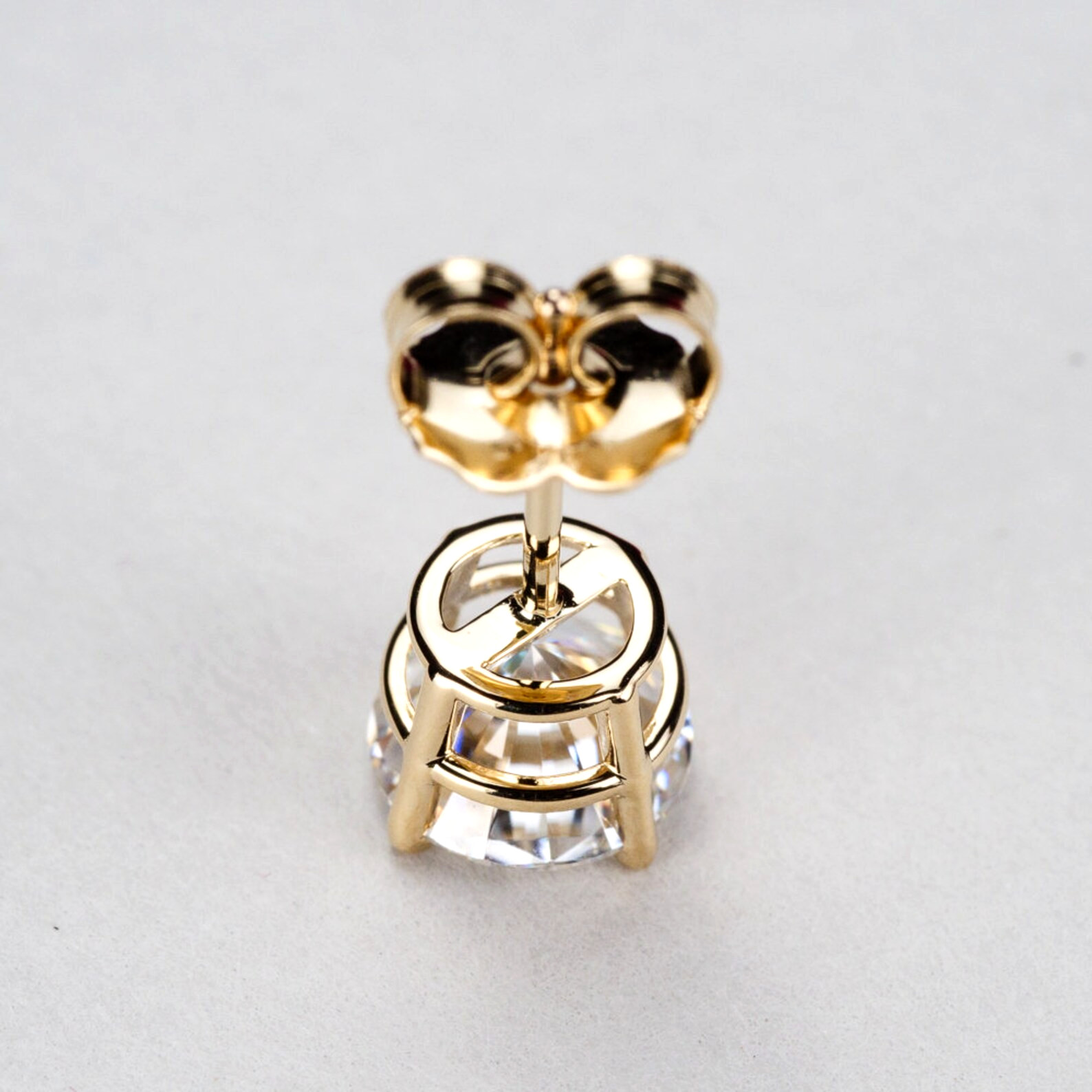 Lab Grown Diamond Stud Earrings 0.50-4CT VS E/F Color 14K Solid Gold for Gift
