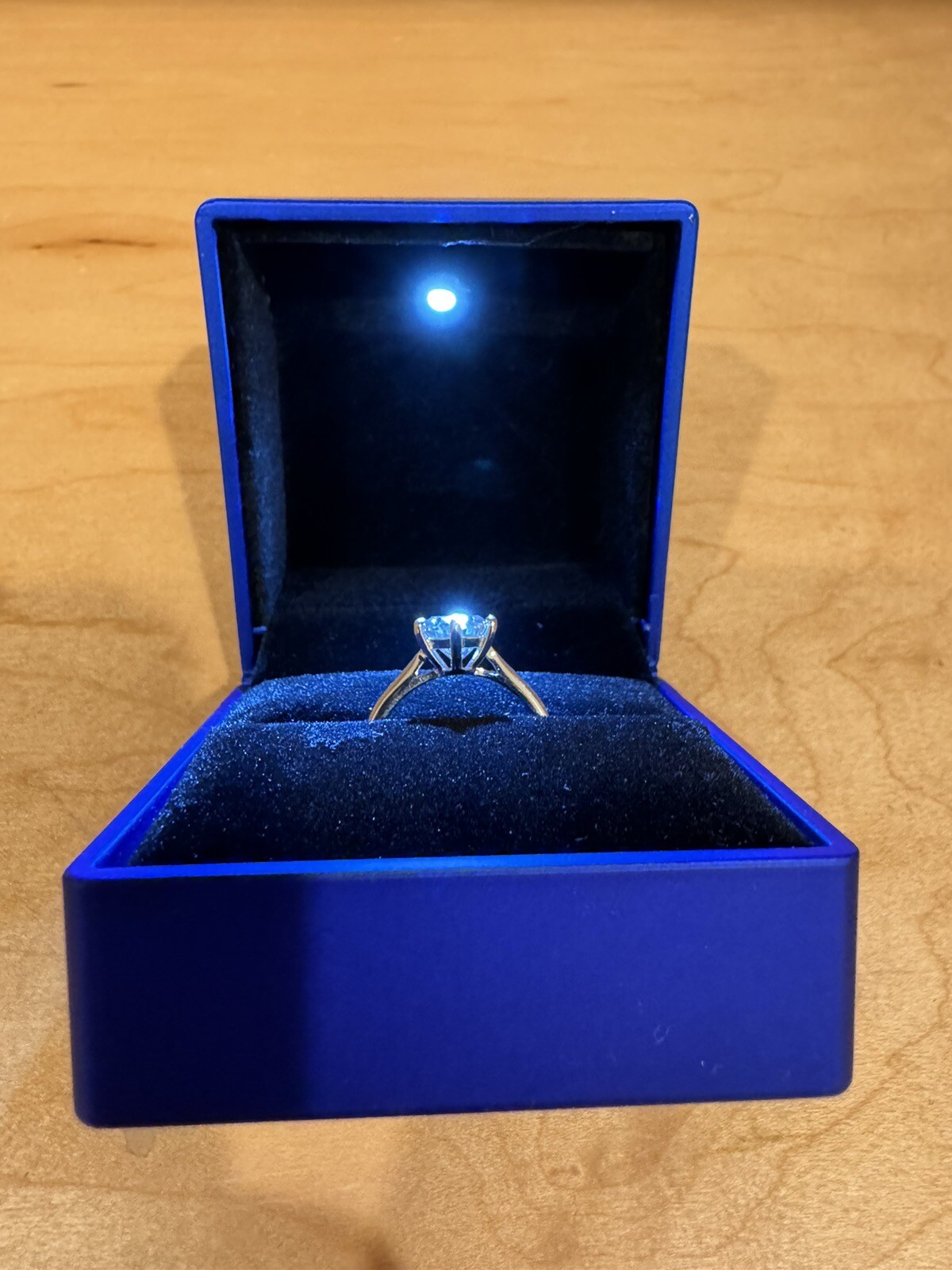 2 Carat Moissanite Solitaire Engagement Ring 925 Sterling Silver Size 7