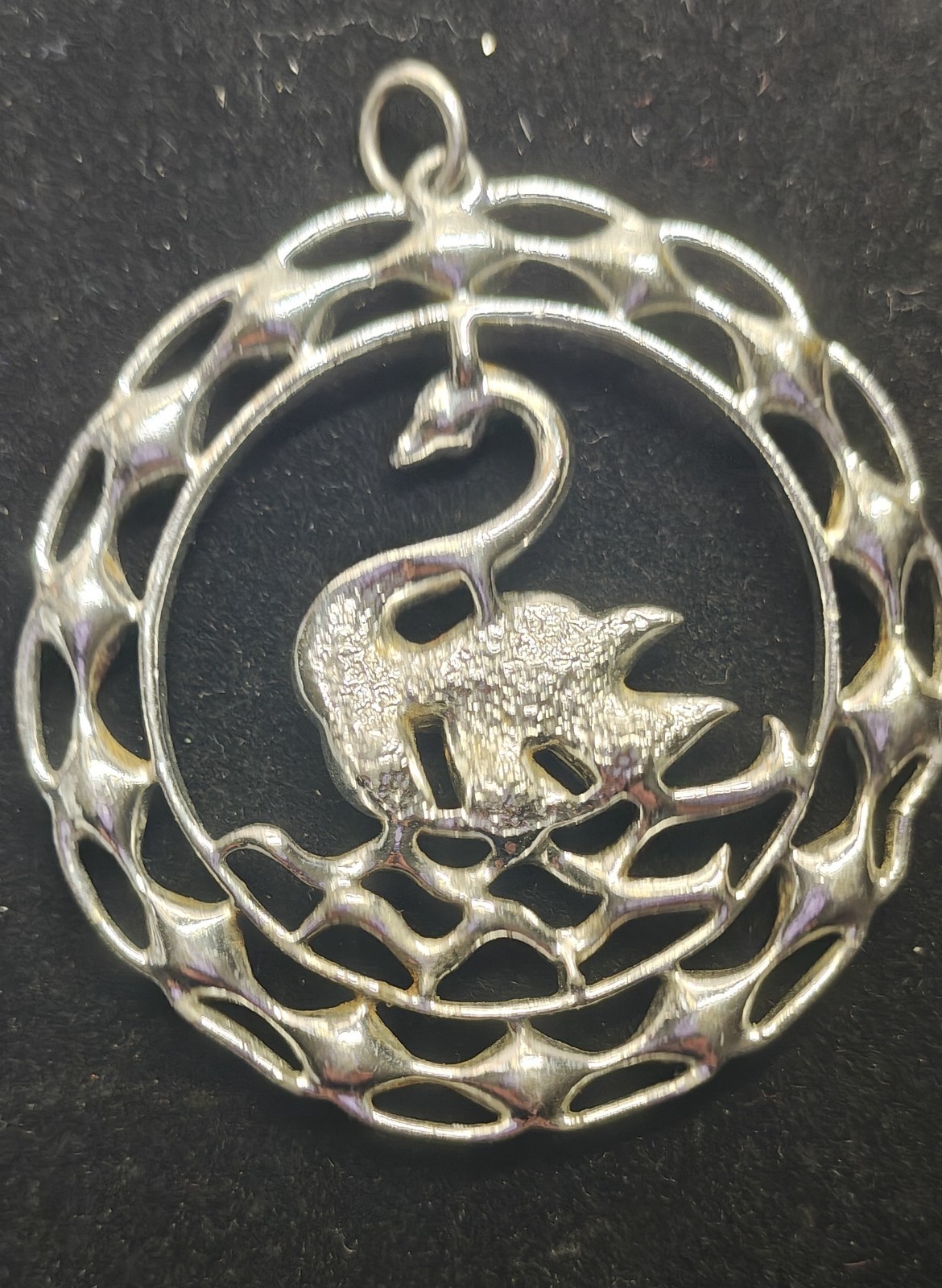 Vintage Signed Sarah Coventry Silver-tone Rhinestone Swan Pendant Necklace