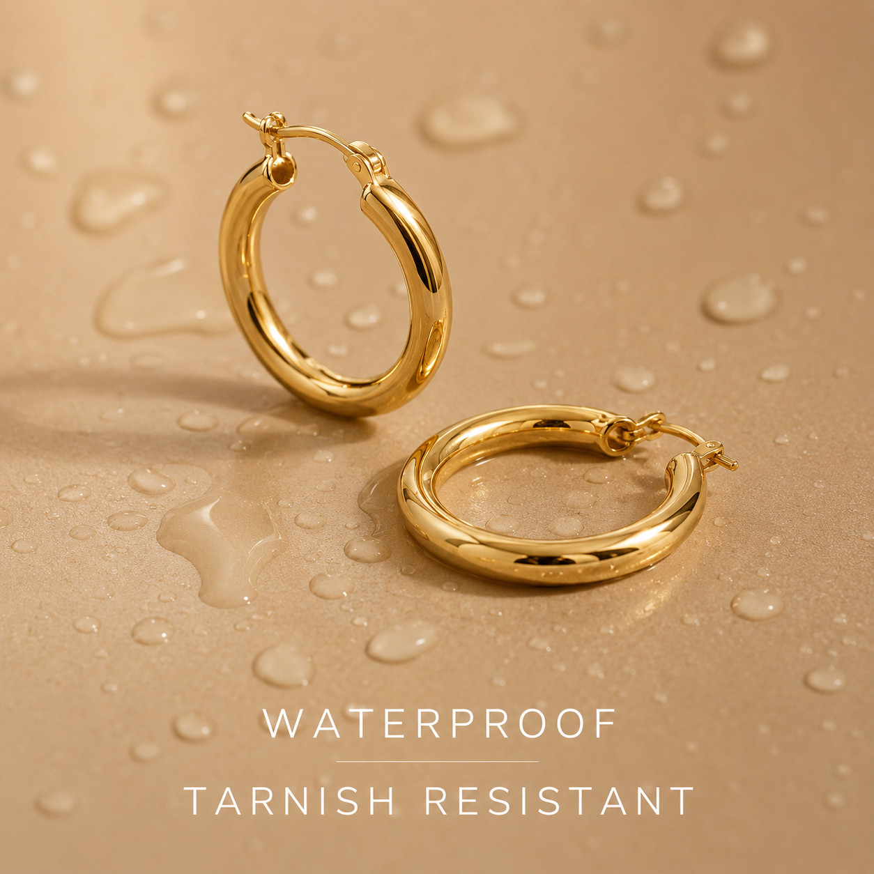 Genuine 18K Gold Filled Hoop Earrings for Women