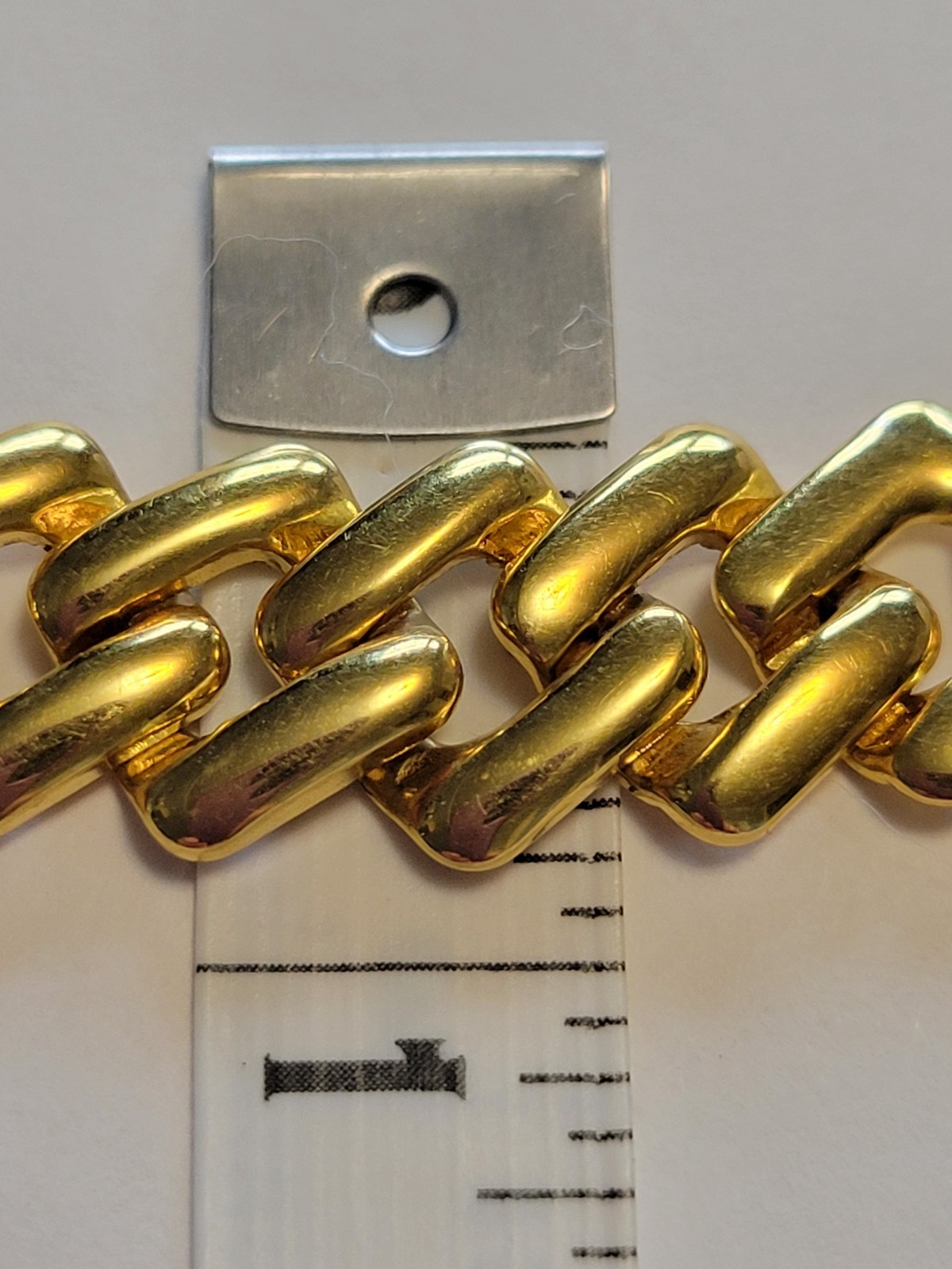 Vtg Napier Gold-Tone Box Chain Collar Necklace Fold-Over Clasp