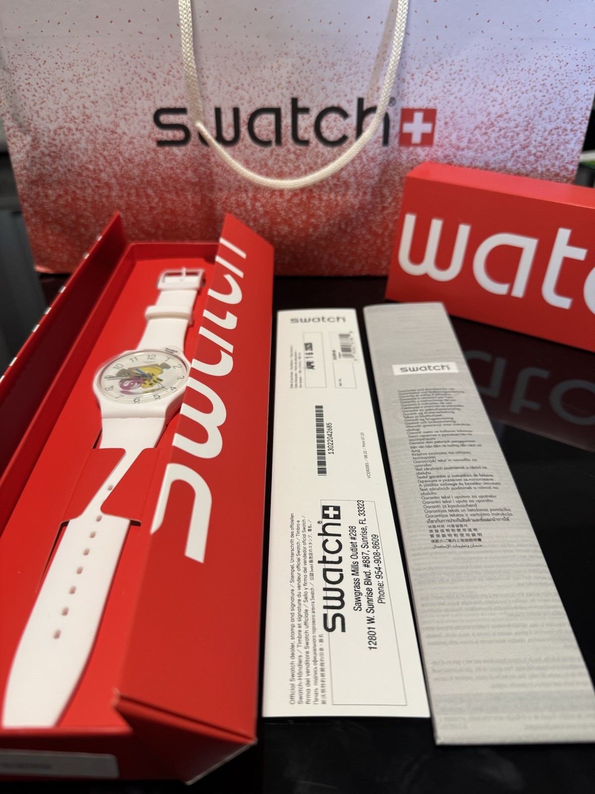 NEW🚨 Swatch MULTI COLLAGE SUOW132 41mm White Limited Edition Watch