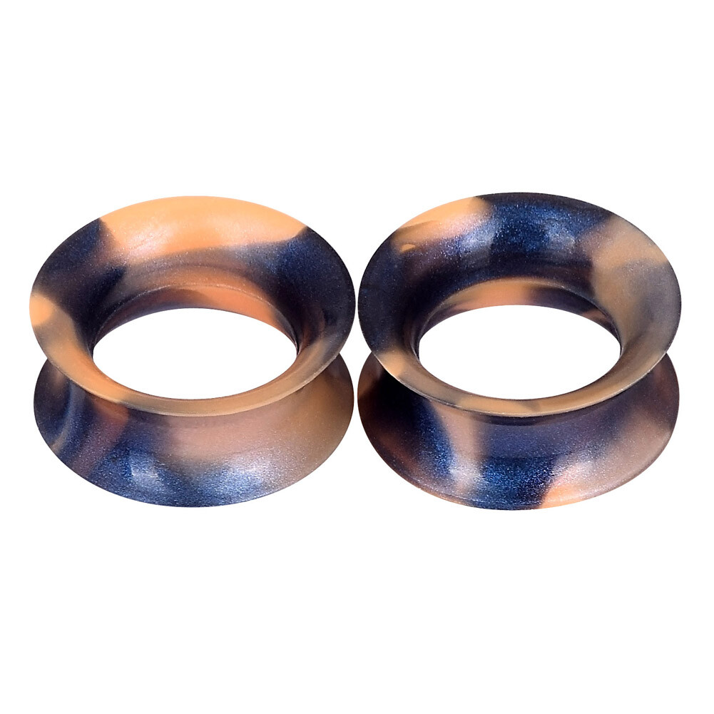 2PCS Silicone Flexible Ear Gauges Plugs Stretchers Double Flared Flesh Tunnels