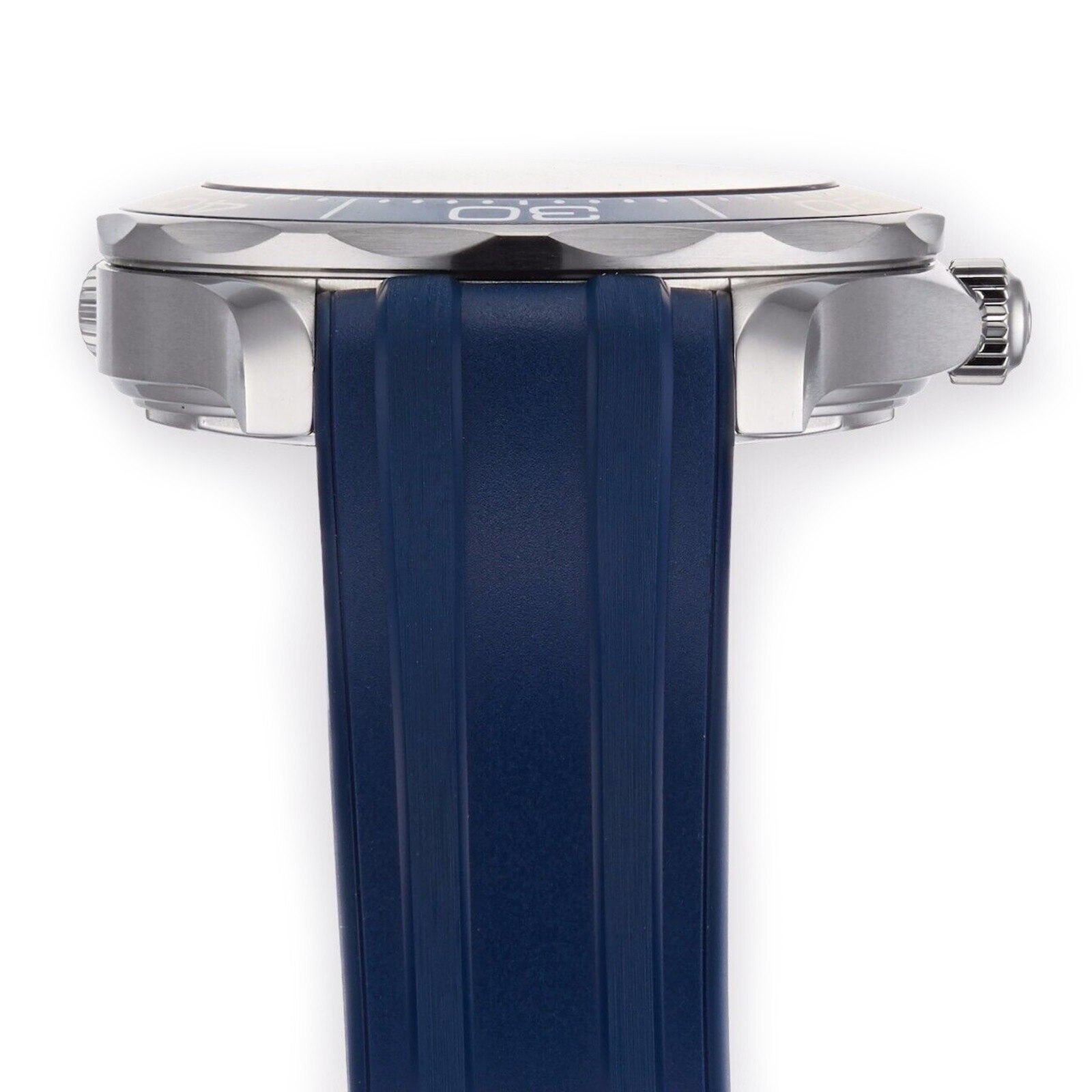 20mm Curved Blue Rubber Silicone Strap for 41mm Omega Seamaster PRO CVZ015753