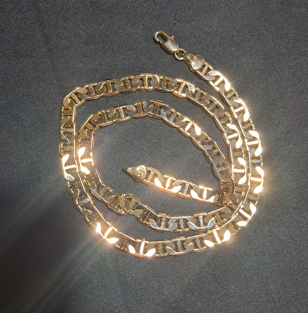 *14K GP 24″ MARINER CHAIN **MADE IN ITALY HIGHEST QUALITY** 7mm! L2