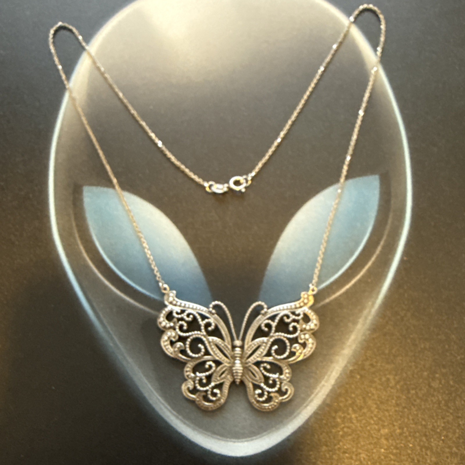 925 Sterling Silver Butterfly Pendant Chain Necklace