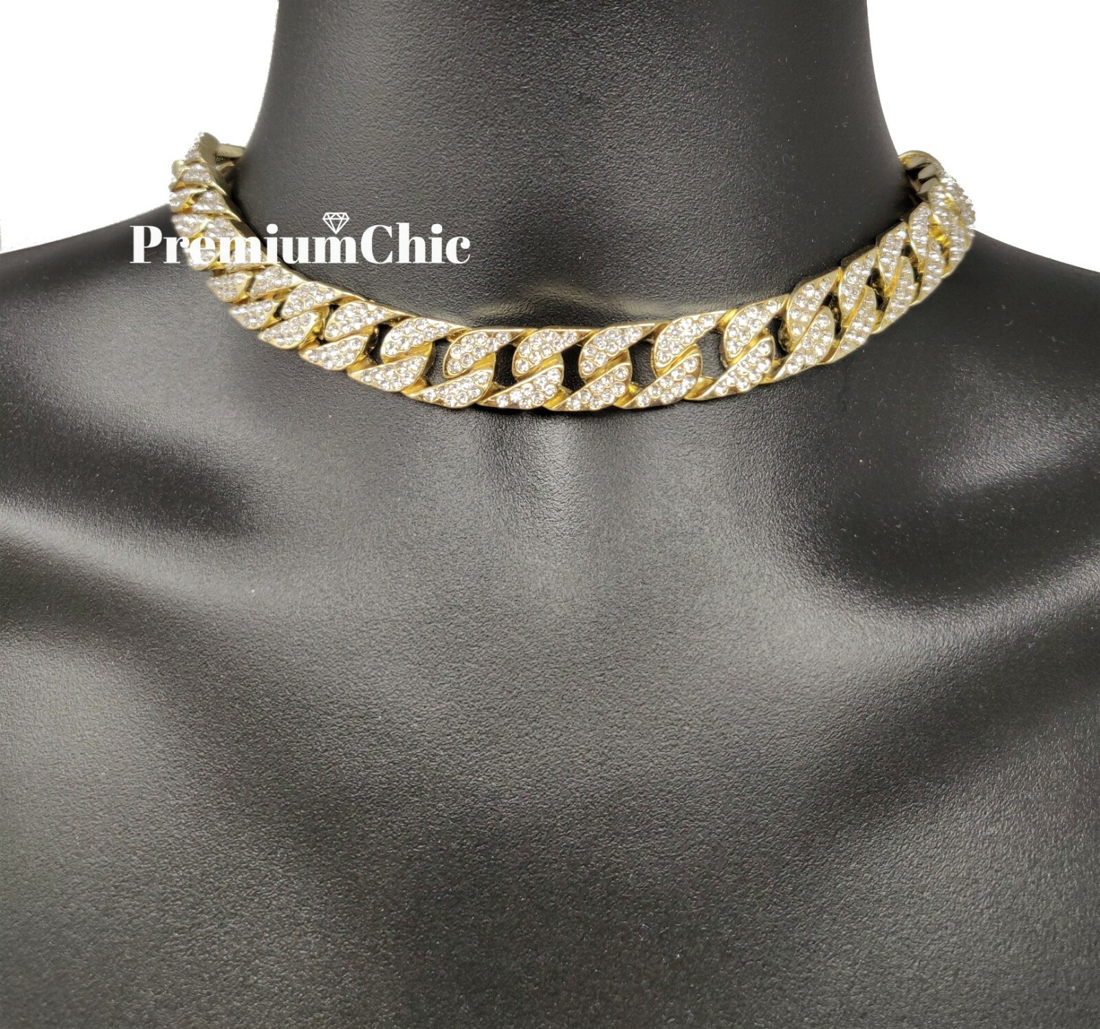 ICED Miami Cuban Choker Link Gold Plated CZ Necklace Or Bracelet Hip Hop Chain
