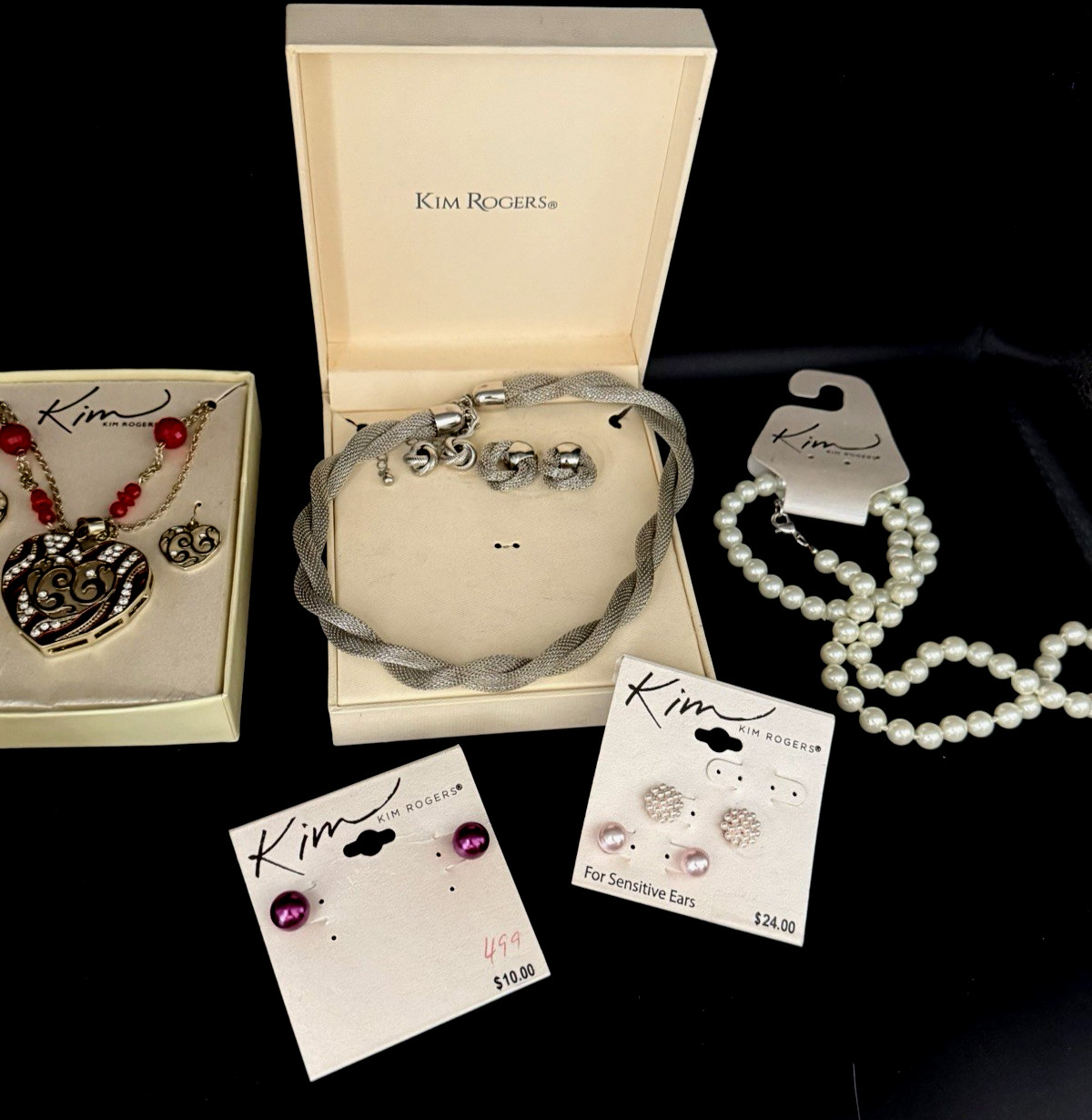 NWT KIM ROGERS Jewelry Lot ~ 1 Bracelet 6 Prs. Earrings 3 Necklaces/Sets