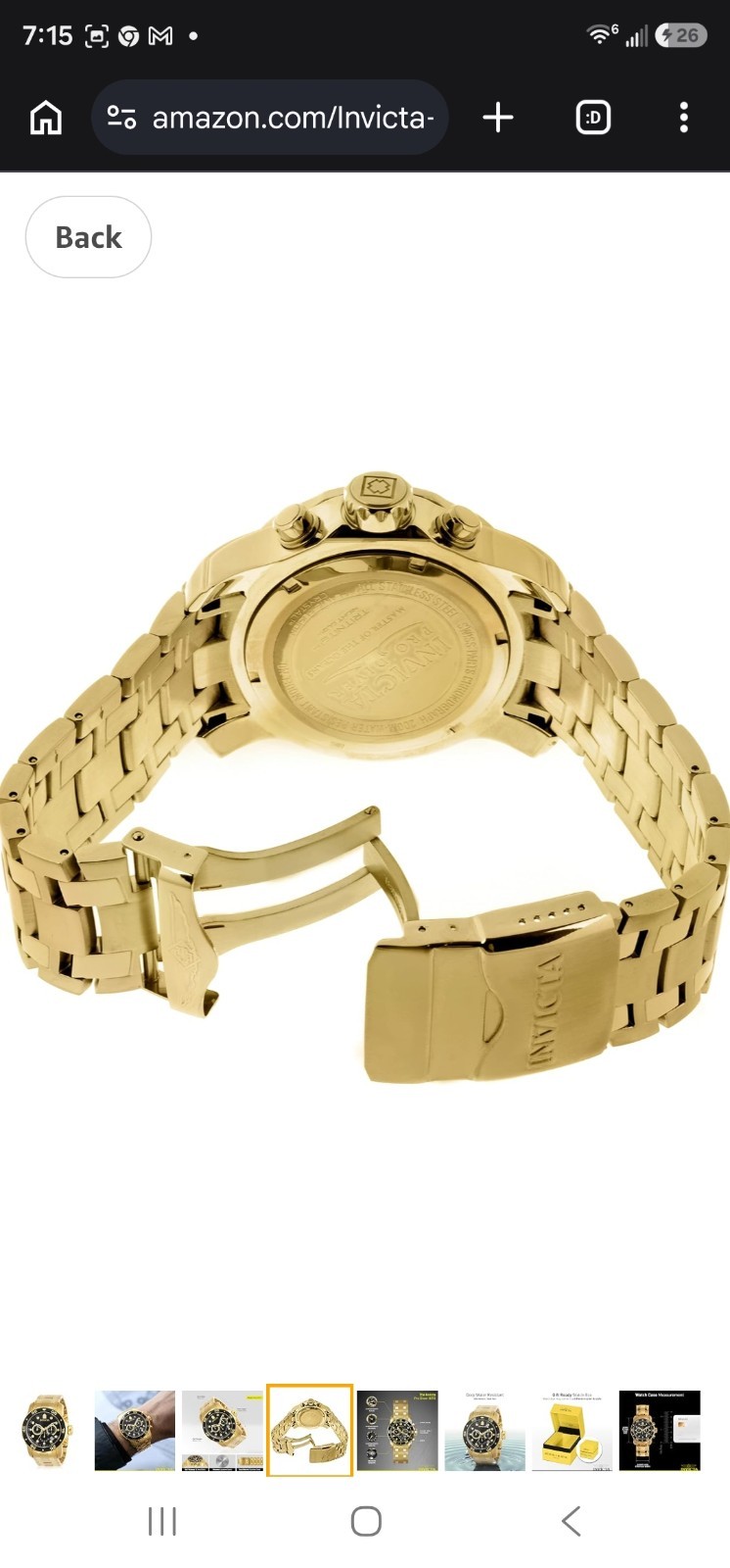 Invicta Pro Diver 0072 Wrist Watch for Men