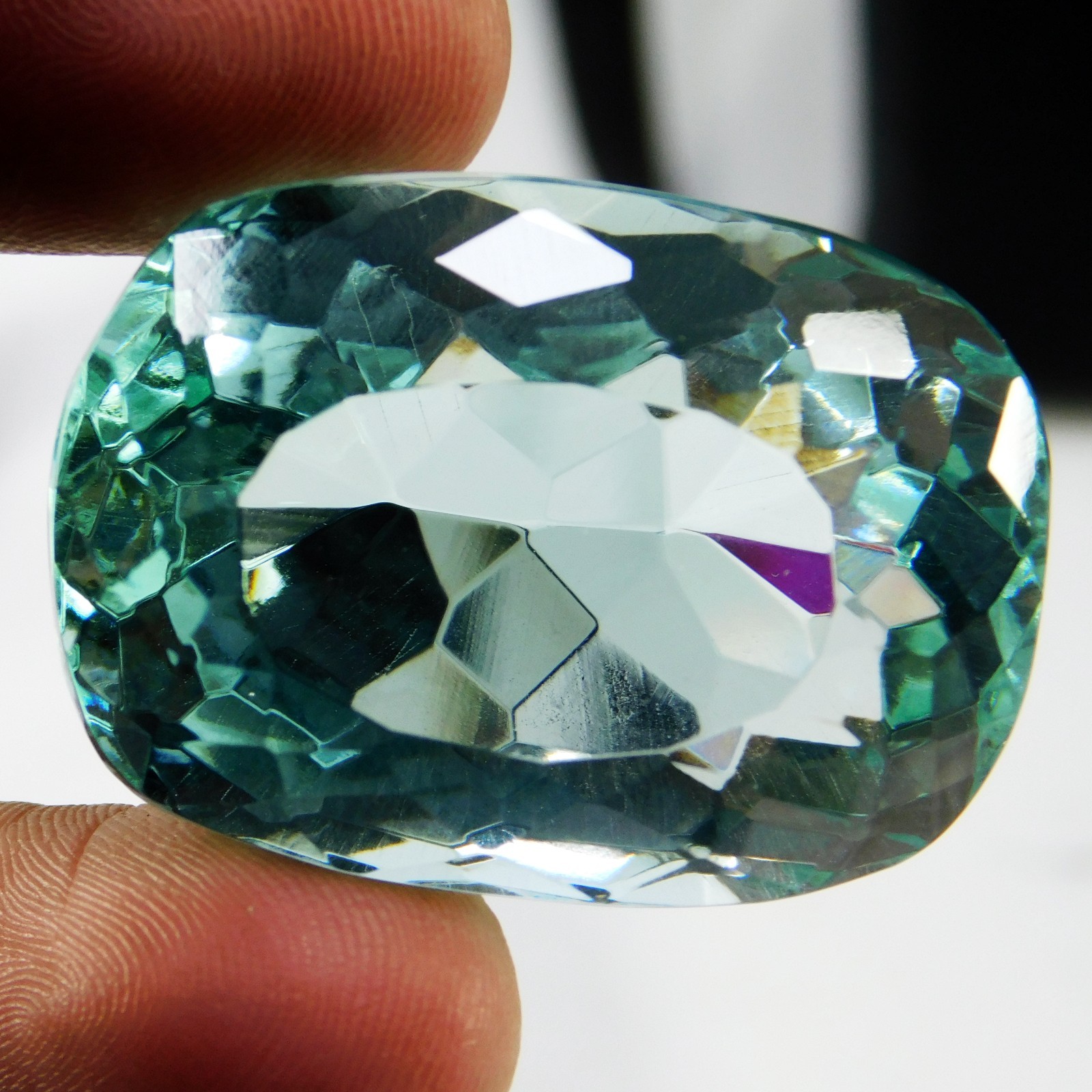 112.50 Ct Natural Brazilian Blue Aquamarine Cushion Cut Certified Loose Gemstone